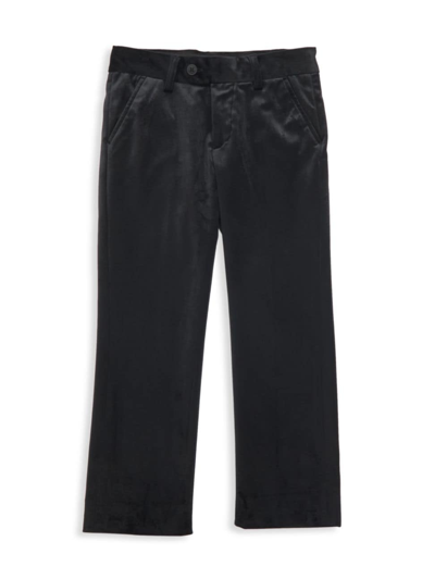 Shop Appaman Little Boy's & Boy's Velvet Suit Pants In Black Velvet
