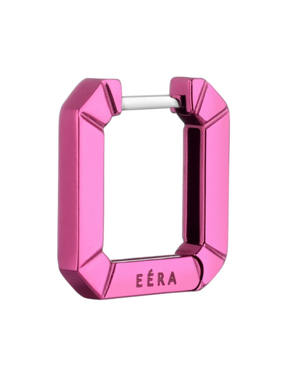 Shop Eéra Women's Mini Candy 18k White Gold Geometric Hoop Earring In Fuchsia