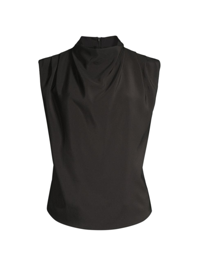 Shop Modern Citizen Women's Allegra Sleeveless Draped Blouse In Black
