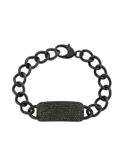 Shop Sheryl Lowe Women's Black-rhodium-plated & 1.65 Tcw Diamond Bar Bracelet