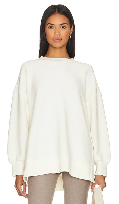 Shop Varley Mae Longline Sweatshirt In Egret