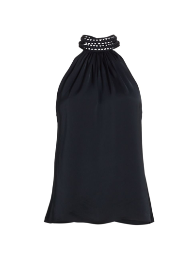 Shop Ramy Brook Women's Everleigh Braided Halter Top In Black