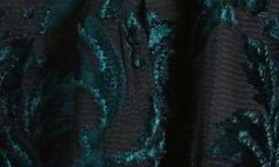 Shop Eliza J Long Sleeve Velvet Burnout Dress In Hunter
