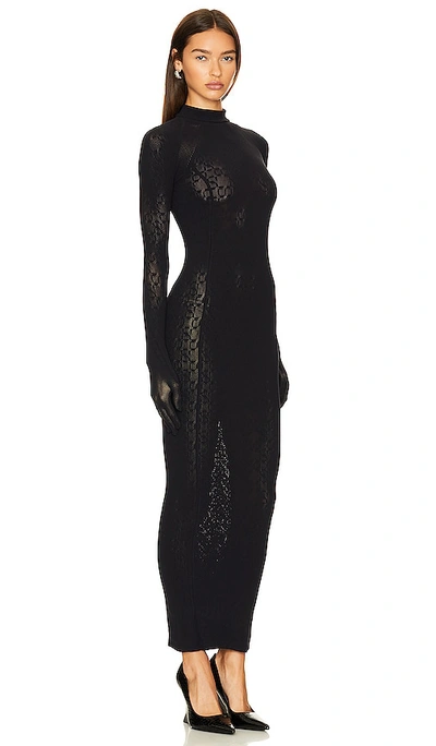 Shop Wolford X Simkhai Warp Knit Logo Maxi Dress In Black
