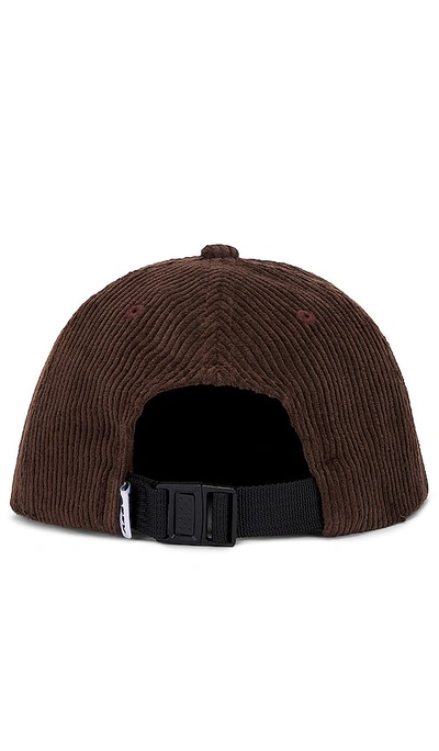 Shop Obey Cord Label 6 Panel Strapback Hat In Brown