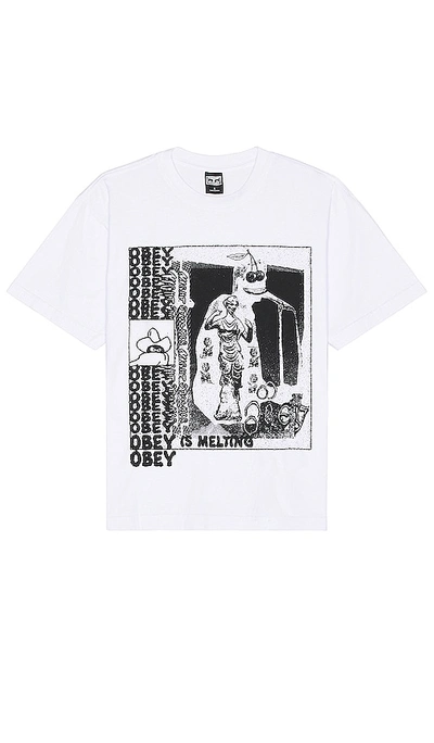 Shop Obey Is Melting Tee In White
