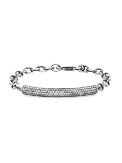 Shop Sheryl Lowe Women's Sterling Silver & 1.92 Tcw Diamond Tube Chain Bracelet