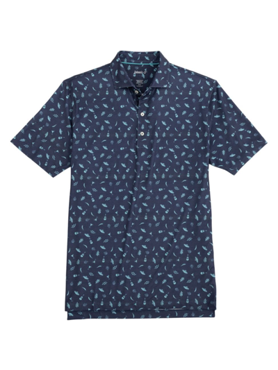 Shop Johnnie-o Men's Tex Mex Graphic Polo Shirt In Navy