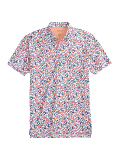 Shop Johnnie-o Men's Clem Floral Polo Shirt In Azalea