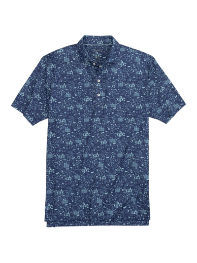 Shop Johnnie-o Men's Tailgater 2.0 Graphic Polo Shirt In Lake