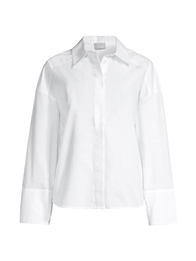 Shop Modern Citizen Women's Kyle Oversized Split Cotton Shirt In White