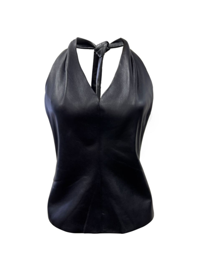 Shop As By Df Women's Cassidy Recycled Leather Top In Black