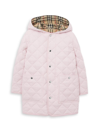 Shop Burberry Little Girl's & Girl's Reilly Quilted Jacket In Alabaster Pink