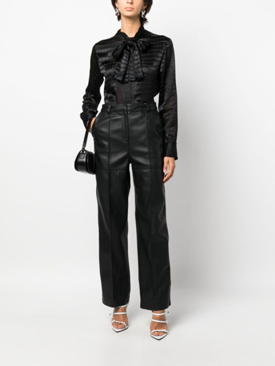 Shop Versace Silk Blend Shirt In Black
