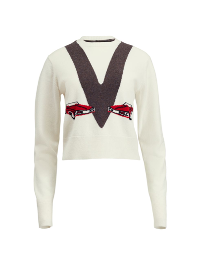 Shop Khaite Women's Mavis Cashmere Car Sweater In Ivory Multi