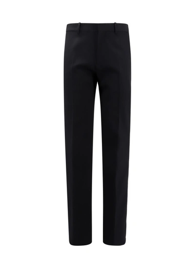 Shop Off-white Virgin Wool Trouser With Zip Detail In Black