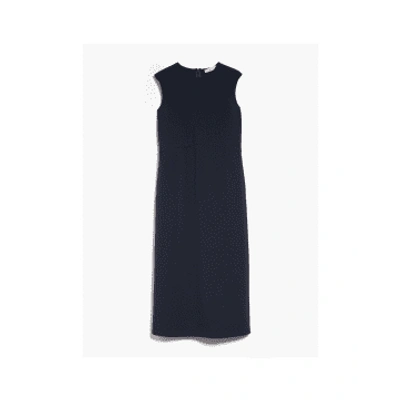 Shop Max Mara Pagine Sleeveless Midi Dress Size: M, Col: Navy In Blue