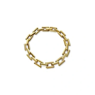 Shop Anisa Sojka Square Link Bracelet In Gold