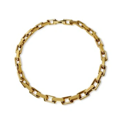 Shop Anisa Sojka The Juliet Square Link Necklace In Gold