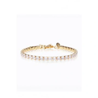 Shop Caroline Svedbom Zara Bracelet In Gold Crystal