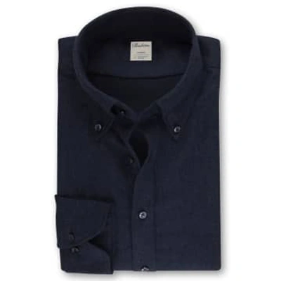 Shop Stenströms Shirts Fitted Body Flannel Shirt In Blue