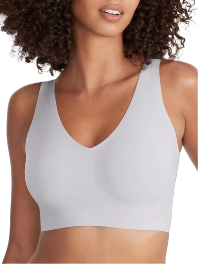 Shop Calvin Klein Invisibles Smoothing Longline Bralette In Dapple Grey