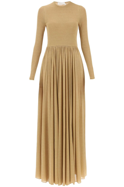 Shop Zimmermann Lurex Jersey Maxi Dress In Gold