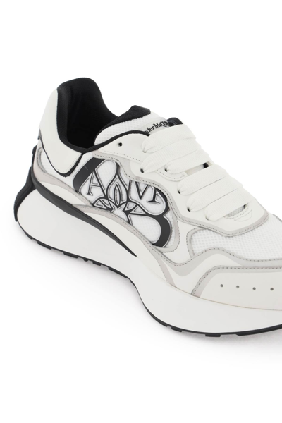 Shop Alexander Mcqueen Sprint Runner Sneakers In White,grey,black