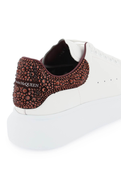 Shop Alexander Mcqueen 'oversize' Sneakers With Crystals In White,purple