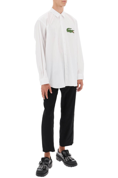 Shop Comme Des Garçons Shirt X Lacoste Oversized Shirt With Maxi Patch In White