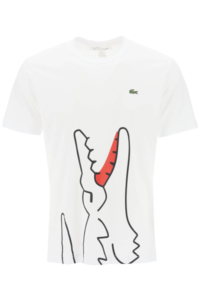 Shop Comme Des Garçons Shirt X Lacoste T-shirt With Graphic Print In White