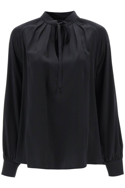 Shop Max Mara 'tamigi' Blouse In Silk Satin In Black