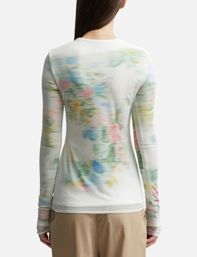 Shop Loewe Blurred Print Top In White