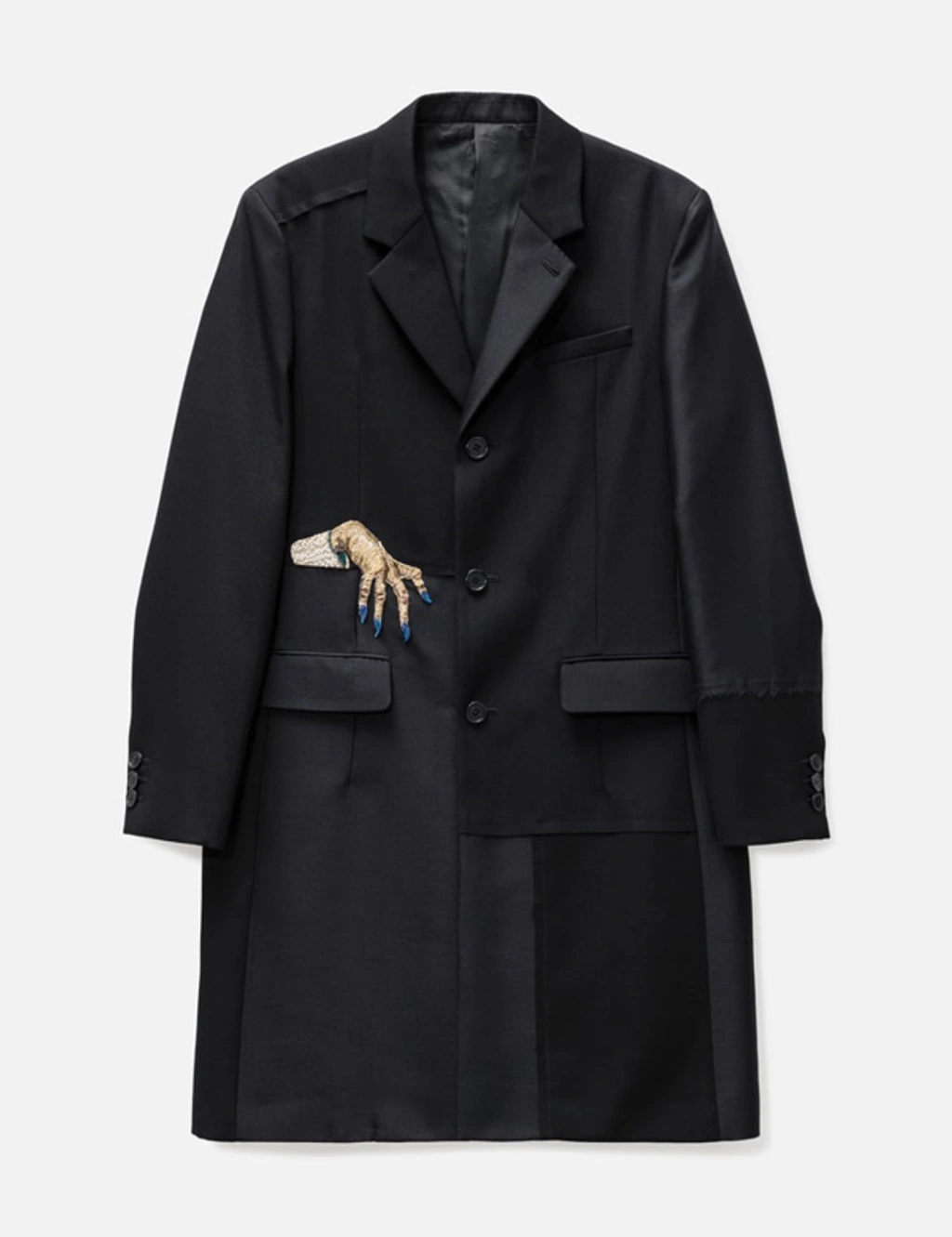 Embellished D-hand Tailored Coat In Black