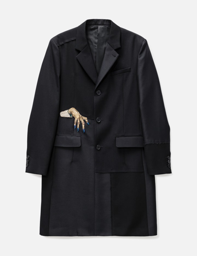 Shop Undercover Embellished D-hand Tailored Coat In Black
