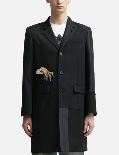 Shop Undercover Embellished D-hand Tailored Coat In Black