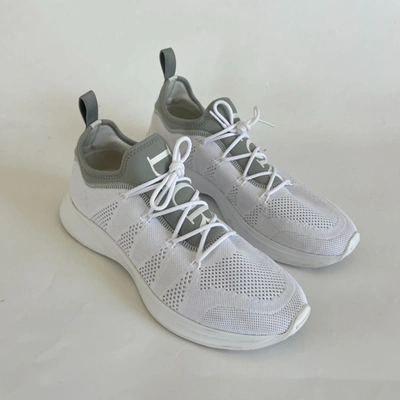 Pre-owned Dior B25 Low Top Gray Neoprene And White Technical Mesh Sneakers, 42
