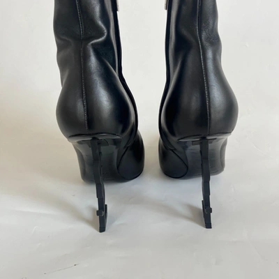 Pre-owned Saint Laurent Black Leather Opyum Boots, 41