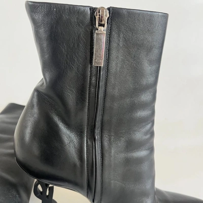 Pre-owned Saint Laurent Black Leather Opyum Boots, 41