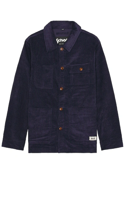 Shop Schott Wale Chore Jacket In Navy