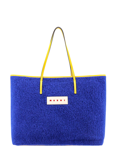 Shop Marni Shoulder Bag In Blue