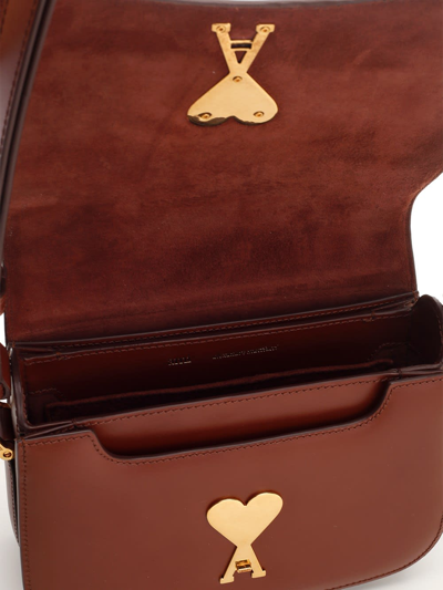 Shop Ami Alexandre Mattiussi Paris Paris Shoulder Bag In Brown