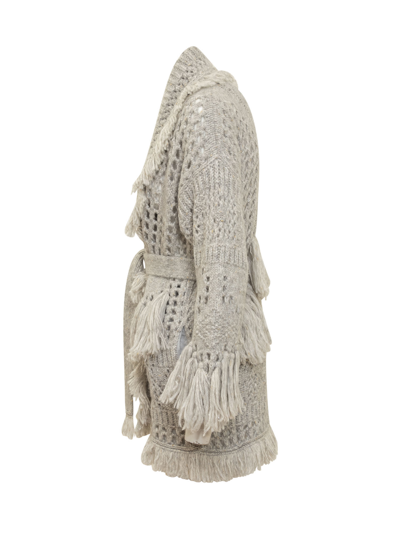 Shop Alanui The Astral Cardigan In Moon Light Gold