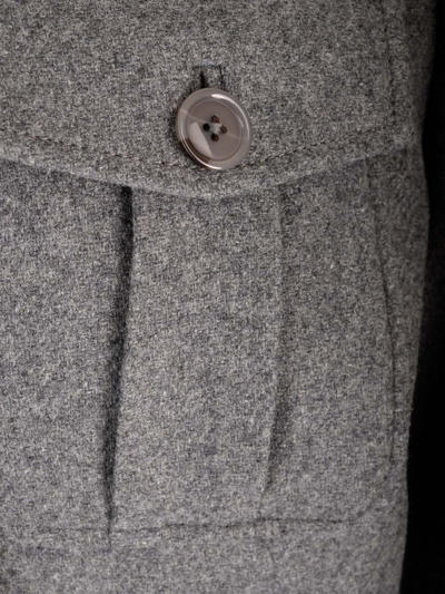 Shop Kenzo Wool Crop Jacket In Grey