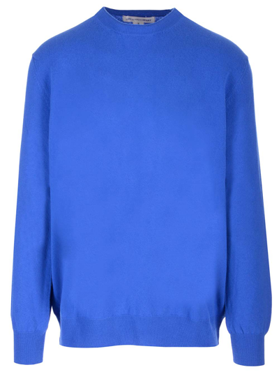 Shop Comme Des Garçons Shirt Electric Blue Wool Sweater