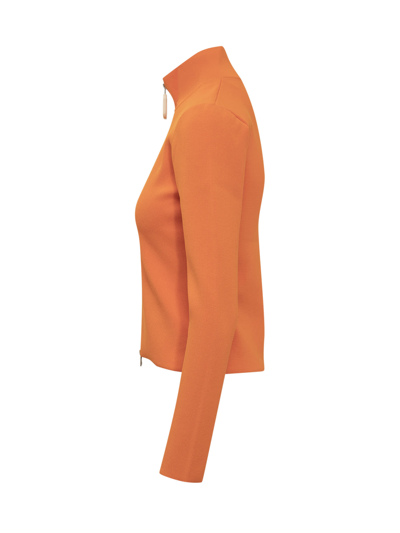 Shop Jw Anderson Cardigan With Zip In Bright Orange