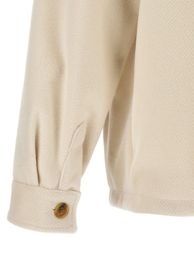 Gcds Logo Embroidery Jacket With Chest Pocket In Neutral