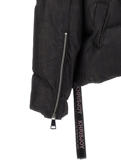 Shop Khrisjoy Puff Khris Iconic Glitter Down Jacket In Black