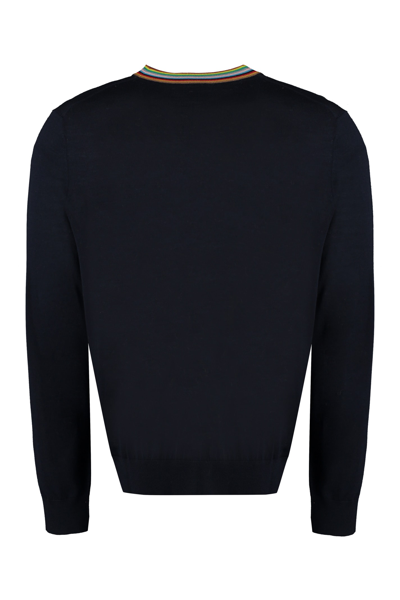 Shop Paul Smith Fine-knit Sweater In Blue