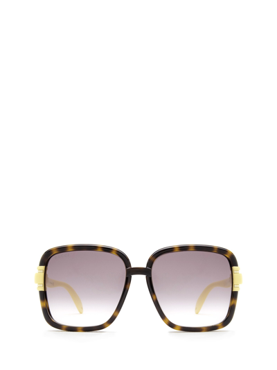 Shop Gucci Gg1066s Havana & Yellow Sunglasses